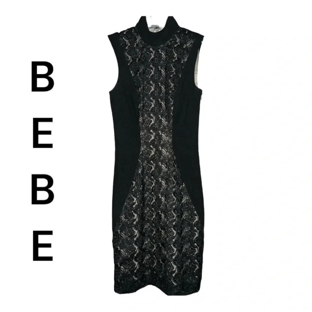 NWT Bebe mock neck cocktail‎ stunning dress